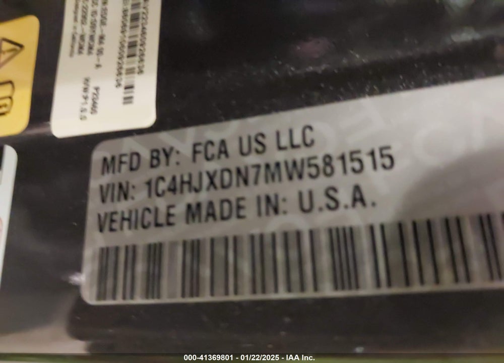 2021 JEEP WRANGLER UNLIMITED 80TH ANNIVERSARY 4X4 VIN: 1C4HJXDN7MW581515