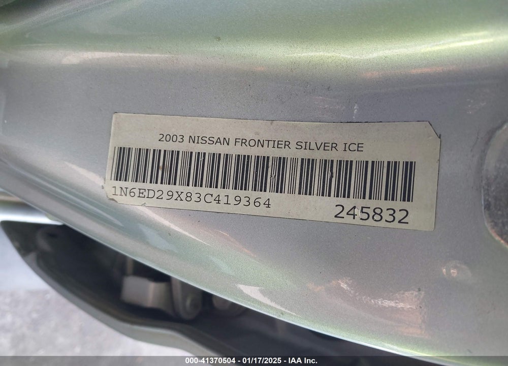 2003 NISSAN FRONTIER XE-V6 VIN: 1N6ED29X83C419364