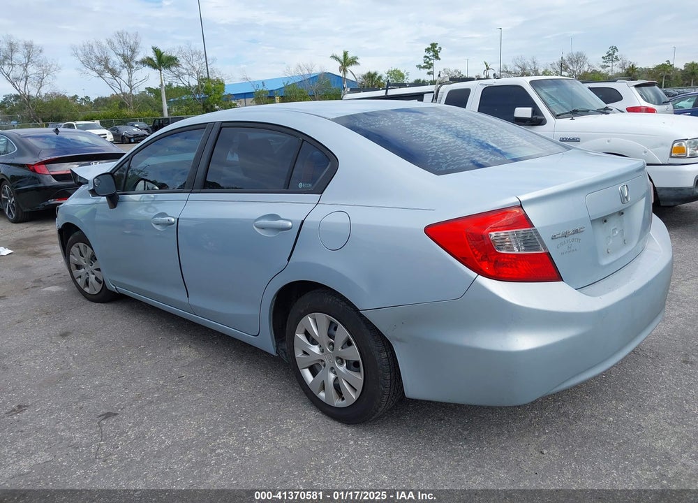 2012 HONDA CIVIC SDN LX VIN: 19XFB2F52CE018966