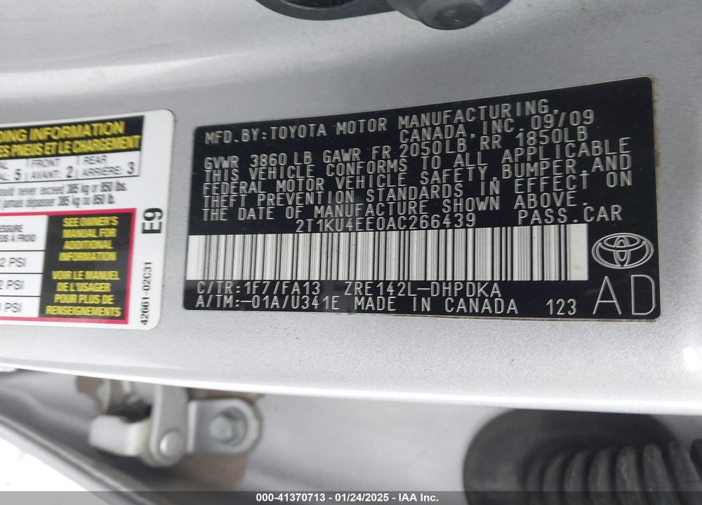 2010 TOYOTA MATRIX VIN: 2T1KU4EE0AC266439