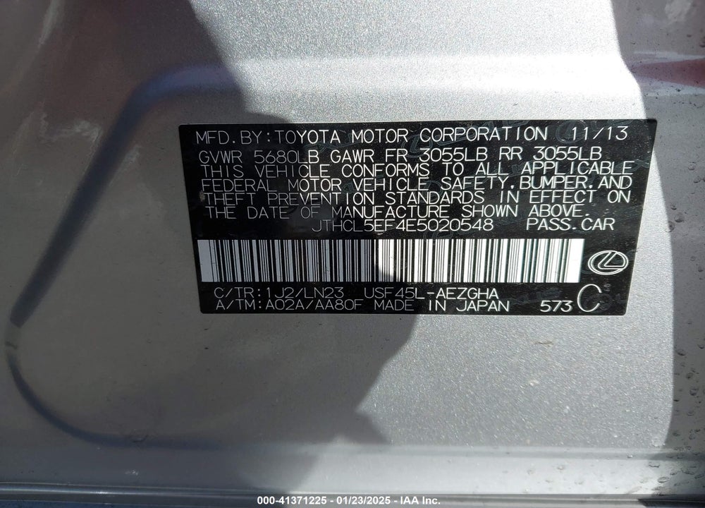 2014 LEXUS LS 460 VIN: JTHCL5EF4E5020548
