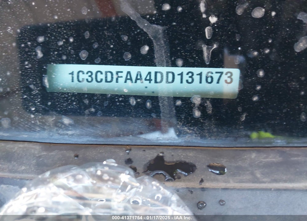 2013 DODGE DART VIN: 1C3CDFAA4DD131673