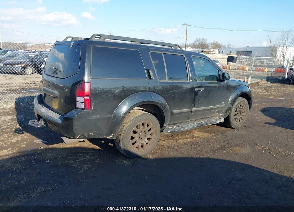 2008 NISSAN PATHFINDER LE V8 VIN: 5N1BR18B78C607013