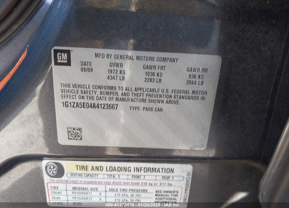 2010 CHEVROLET MALIBU LS VIN: 1G1ZA5E04A4123667