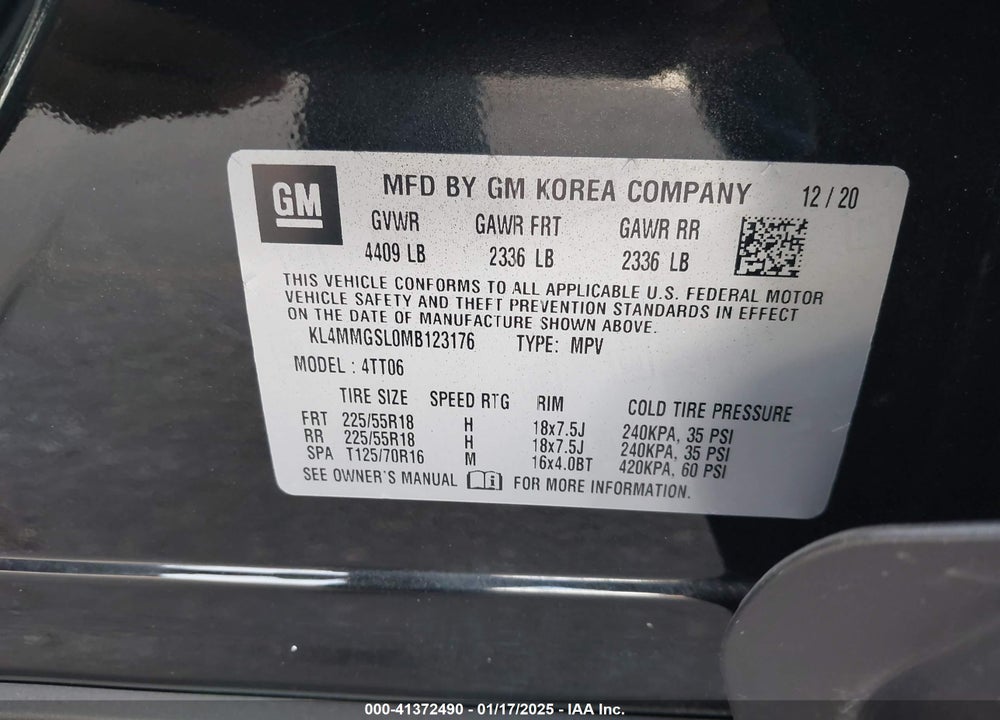 2021 BUICK ENCORE GX AWD ESSENCE VIN: KL4MMGSL0MB123176