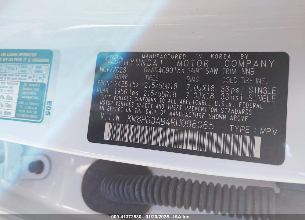 2024 HYUNDAI KONA SEL VIN: KM8HB3AB4RU088065