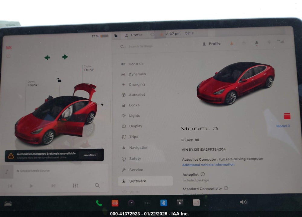 2023 TESLA MODEL 3 VIN: 5YJ3E1EA2PF384204