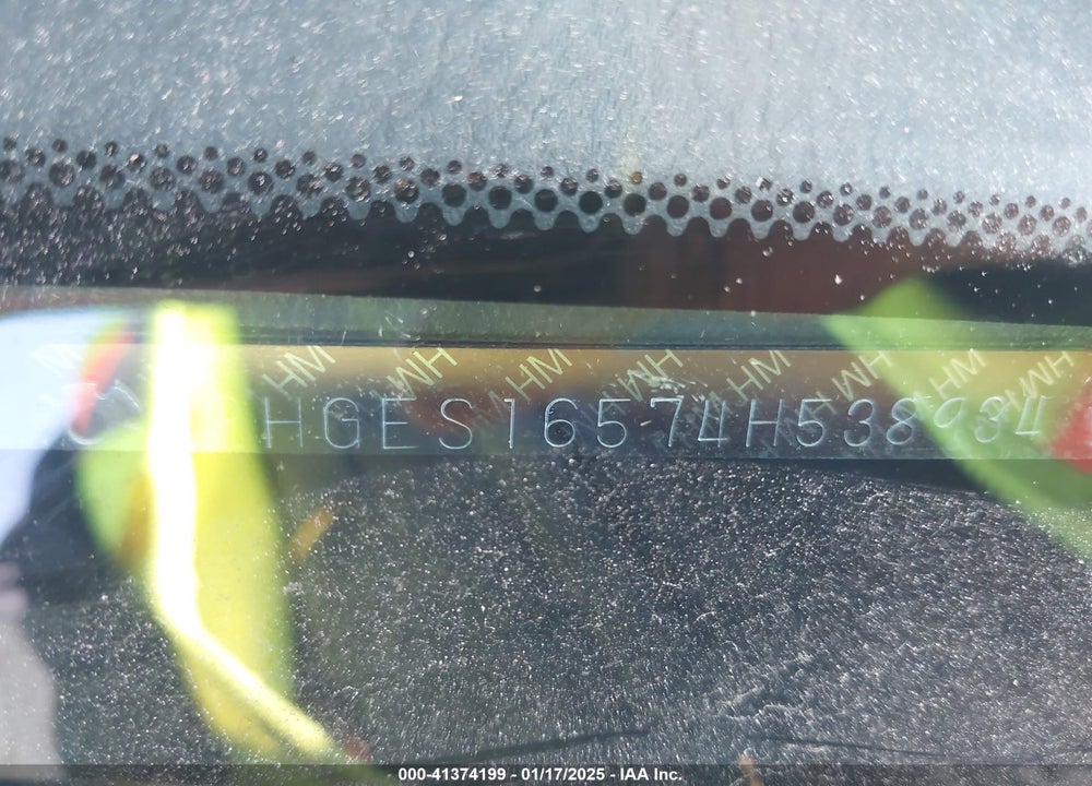 2004 HONDA CIVIC LX VIN: 2HGES16574H538934