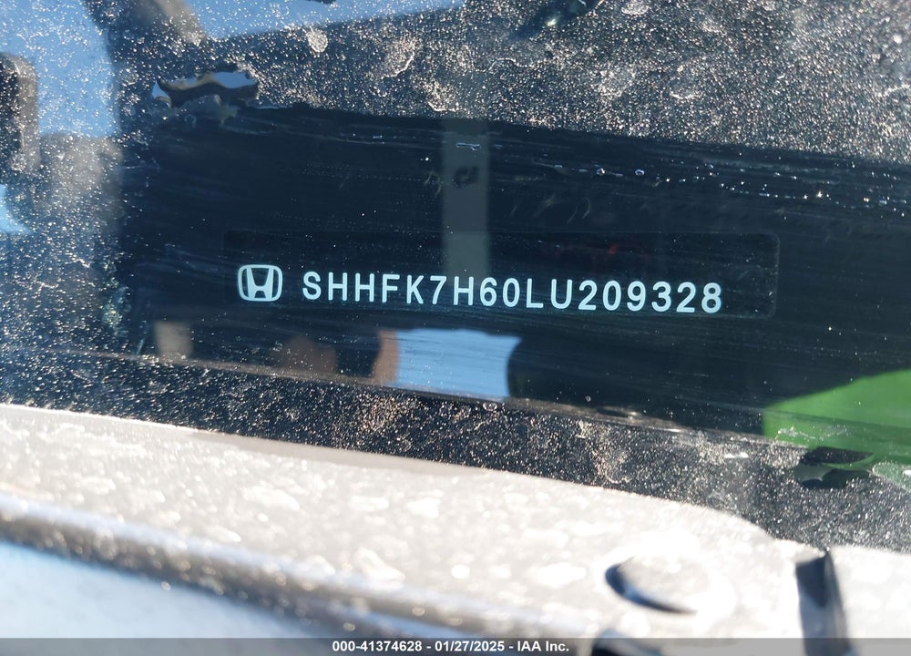 2020 HONDA CIVIC VIN: SHHFK7H60LU209328