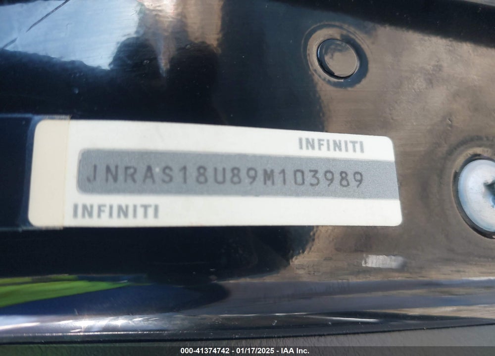 2009 INFINITI FX35 VIN: JNRAS18U89M103989