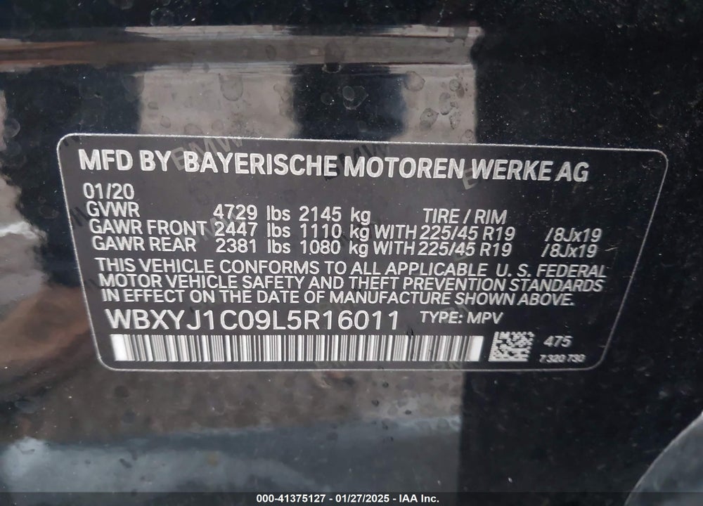 2020 BMW X2 XDRIVE28I VIN: WBXYJ1C09L5R16011
