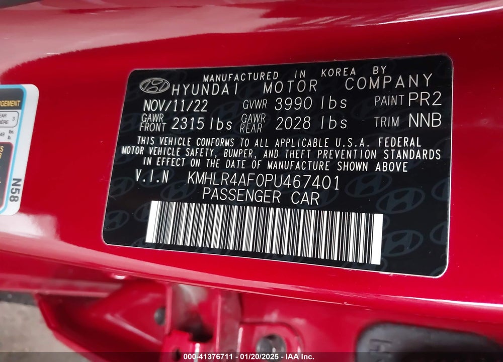 2023 HYUNDAI ELANTRA VIN: KMHLR4AF0PU467401