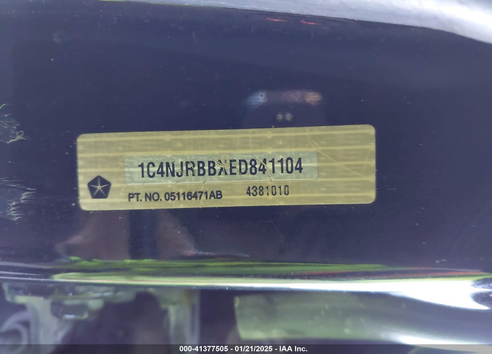 2014 JEEP PATRIOT SPORT VIN: 1C4NJRBBXED841104