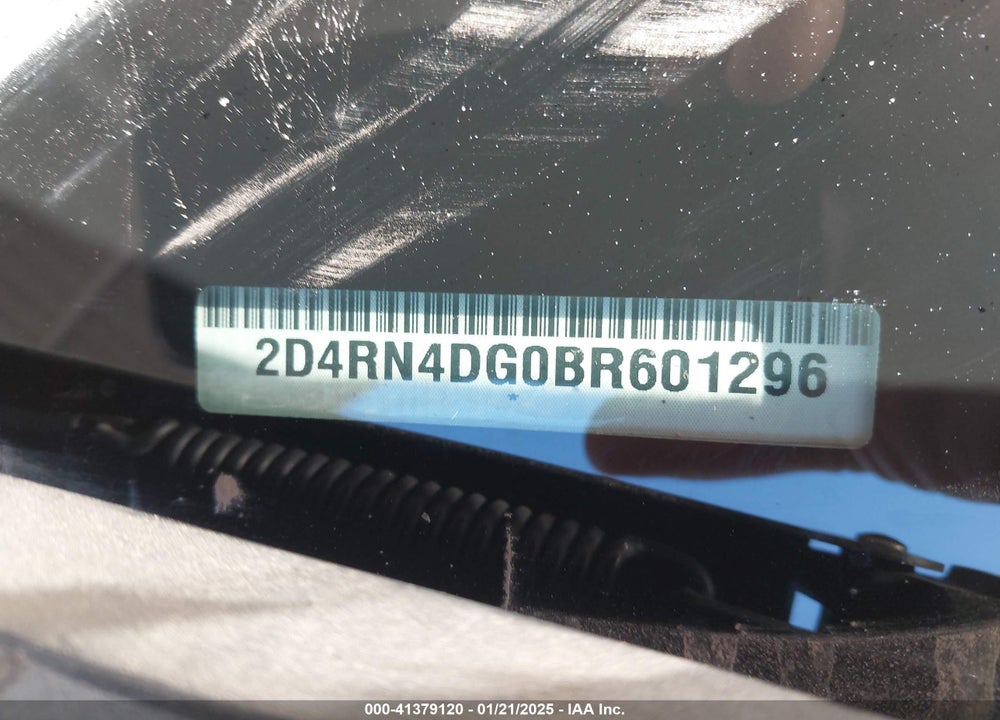 2011 DODGE GRAND CARAVAN EXPRESS VIN: 2D4RN4DG0BR601296