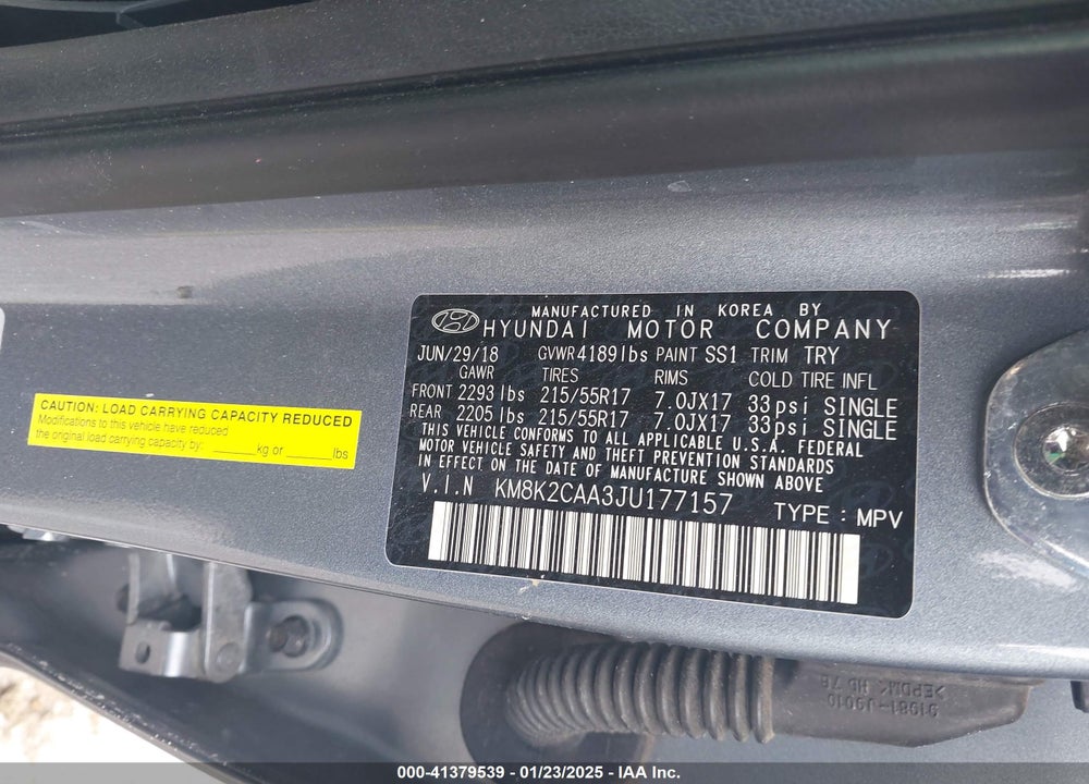 2018 HYUNDAI KONA SEL VIN: KM8K2CAA3JU177157