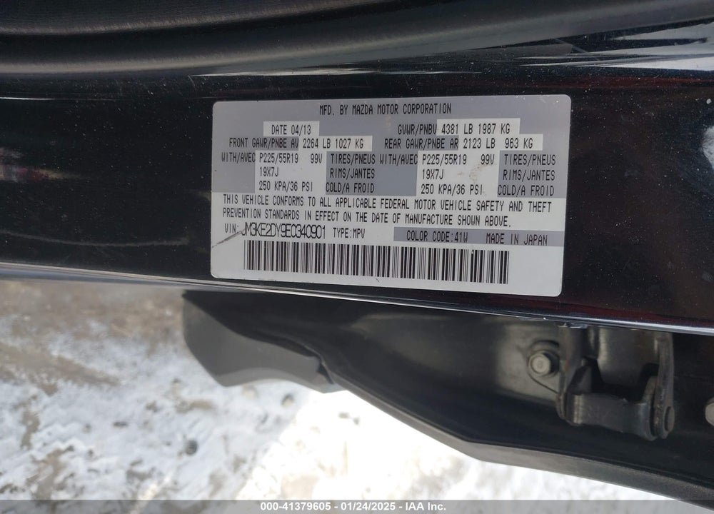 2014 MAZDA CX-5 GRAND TOURING VIN: JM3KE2DY9E0340901