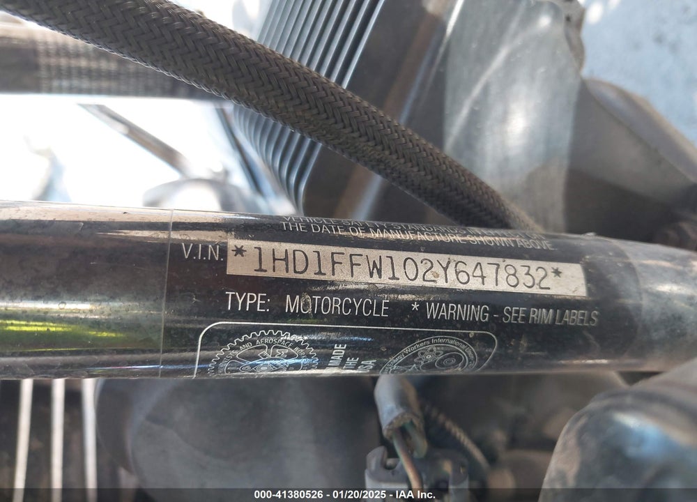 2002 HARLEY-DAVIDSON FLHTCI VIN: 1HD1FFW102Y647832
