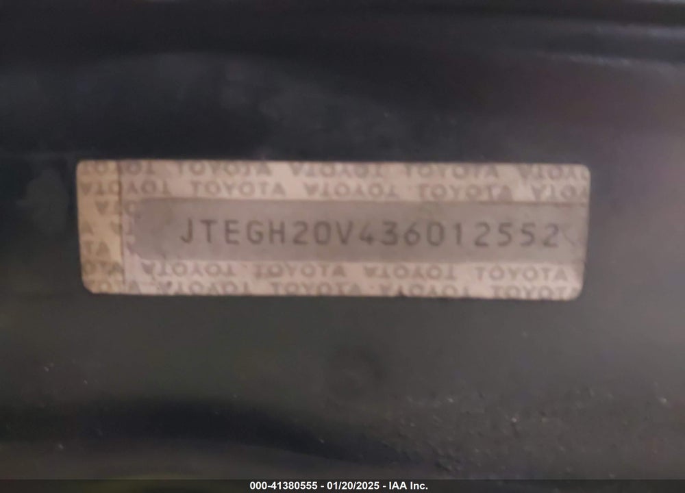 2003 TOYOTA RAV4 VIN: JTEGH20V436012552
