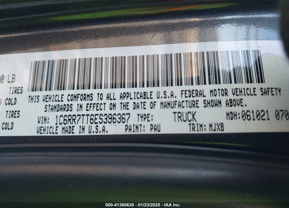 2014 RAM 1500 VIN: 1C6RR7TT6ES396367