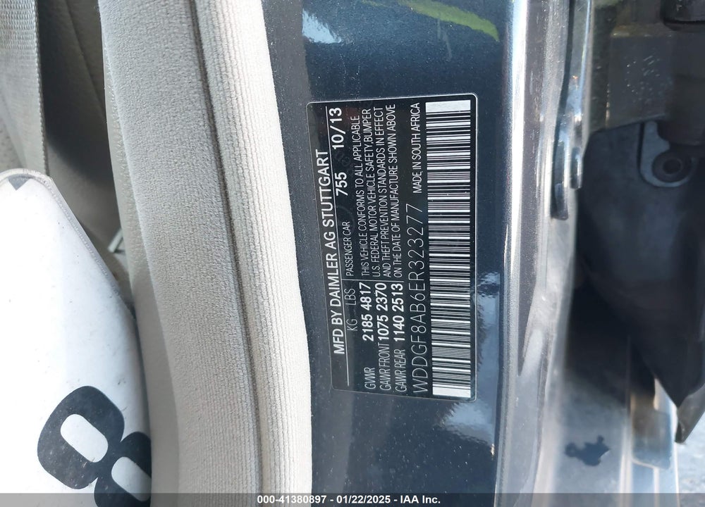 2014 BENZ C-CLASS C300 SPORT 4 VIN: WDDGF8AB6ER323277