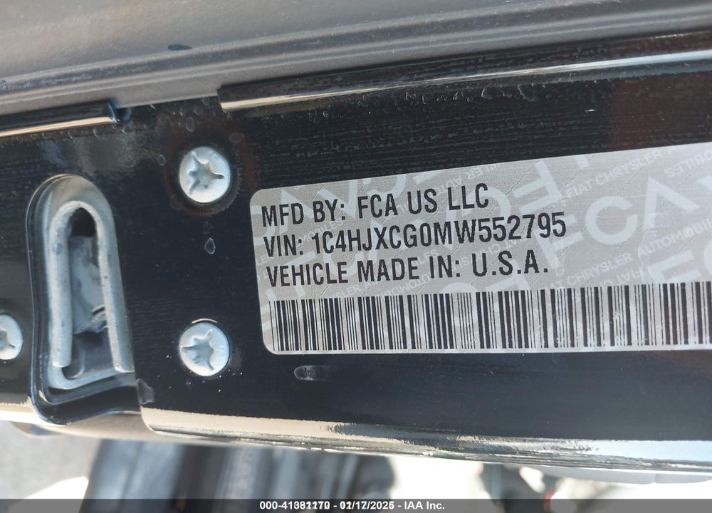 2021 JEEP WRANGLER RUBICON 4X4 VIN: 1C4HJXCG0MW552795