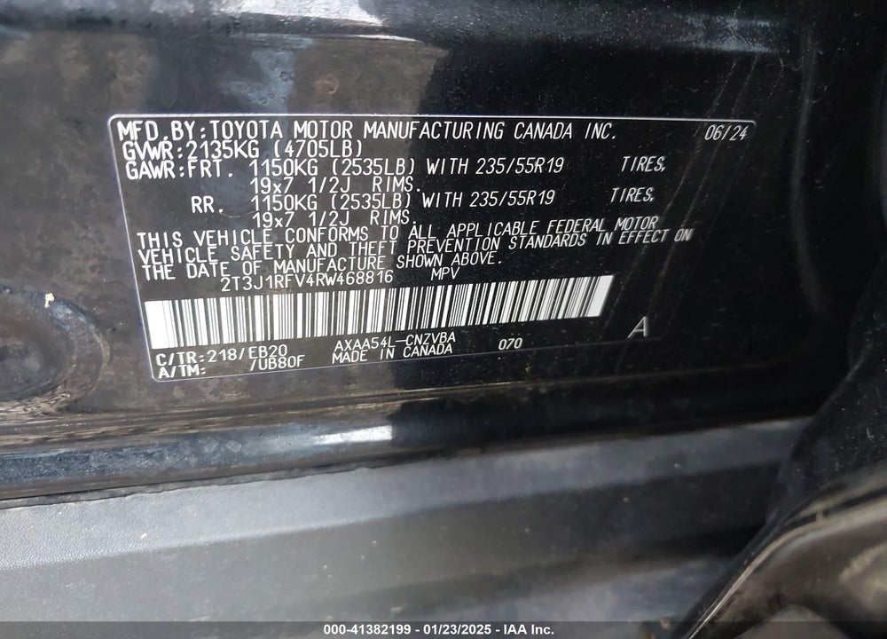 2024 TOYOTA RAV4 ADVENTURE VIN: 2T3J1RFV4RW468816