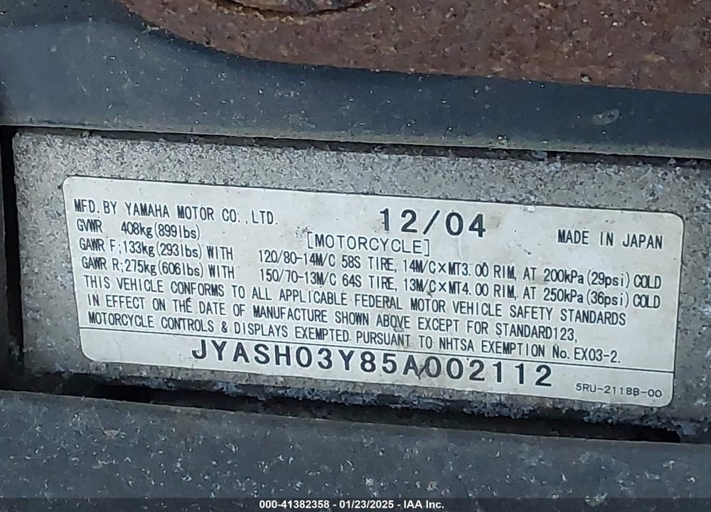 2005 YAMAHA YP400 VIN: JYASH03Y85A002112