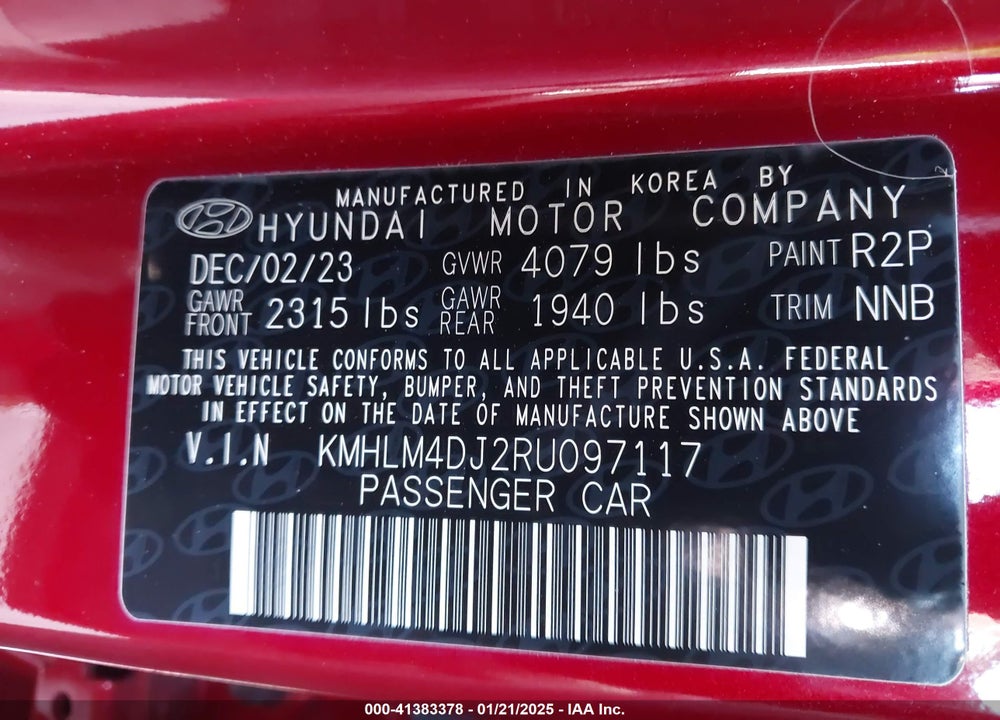 2024 HYUNDAI ELANTRA HYBRID BLUE VIN: KMHLM4DJ2RU097117