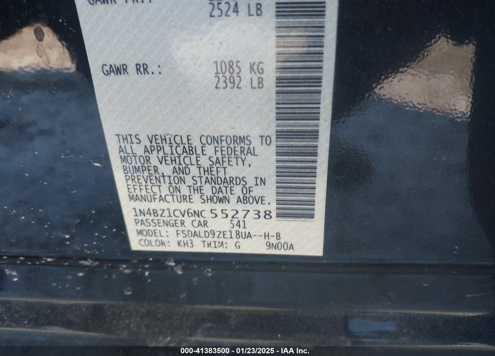 2022 NISSAN LEAF VIN: 1N4BZ1CV6NC552738