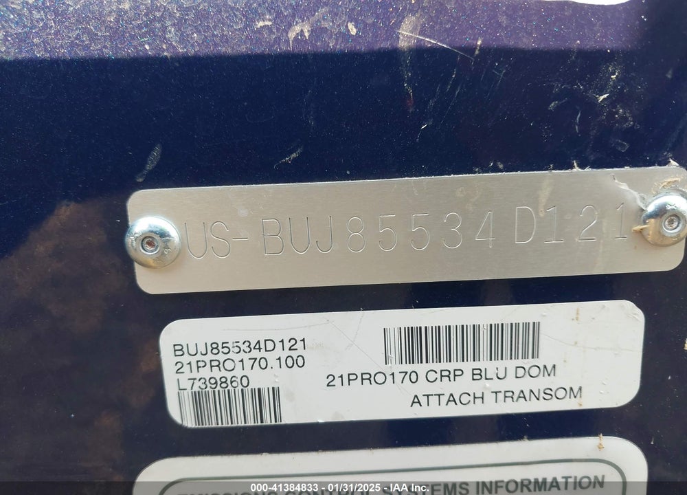 2021 BASSTRACKER OTHER VIN: BUJ85534D121