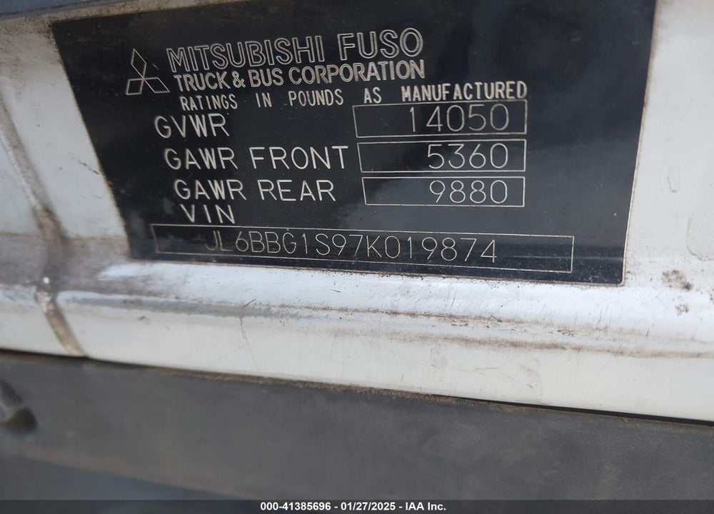 2007 MITSUBISHI FUSO TRUCK FE 84D VIN: JL6BBG1S97K019874