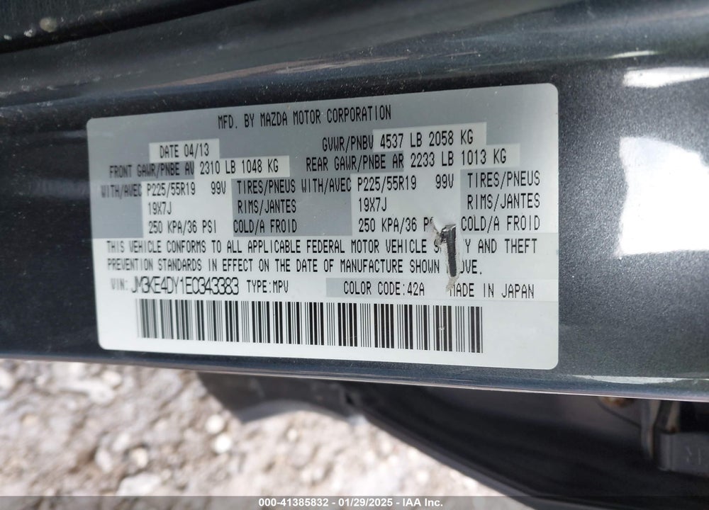 2014 MAZDA CX-5 VIN: JM3KE4DY1E0343383