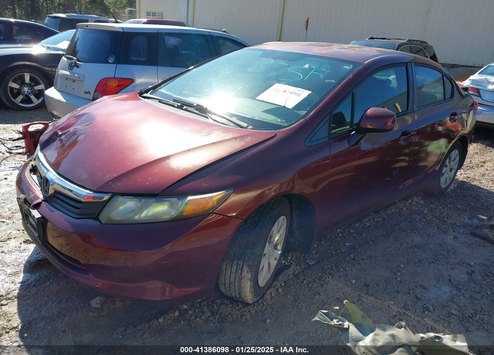 2012 HONDA CIVIC LX VIN: 2HGFB2F57CH606061