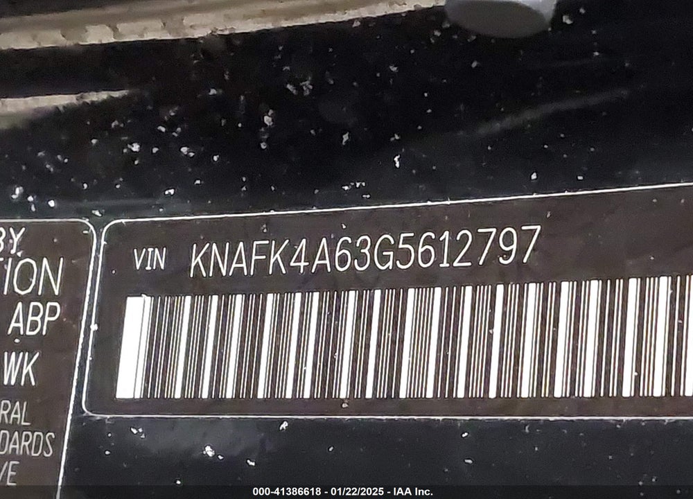2016 KIA FORTE LX VIN: KNAFK4A63G5612797