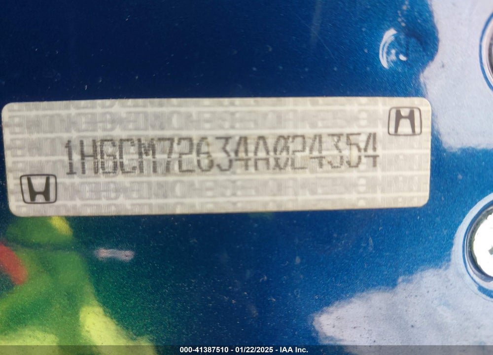 2004 HONDA ACCORD 2.4 EX VIN: 1HGCM72634A024354