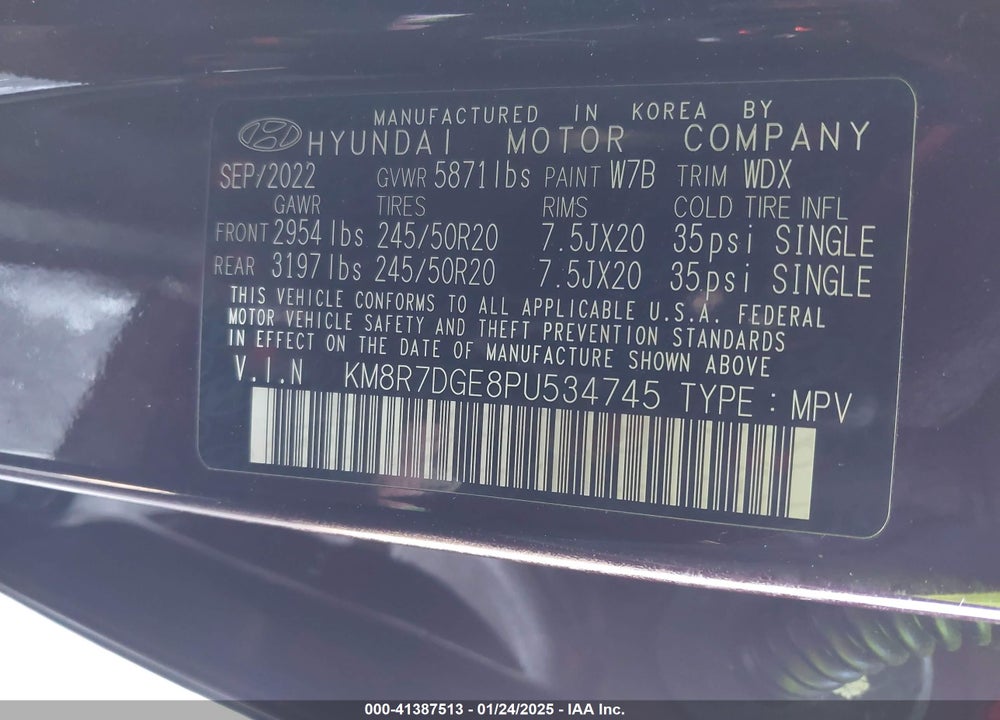 2023 HYUNDAI PALISADE CALLIGRAPHY VIN: KM8R7DGE8PU534745