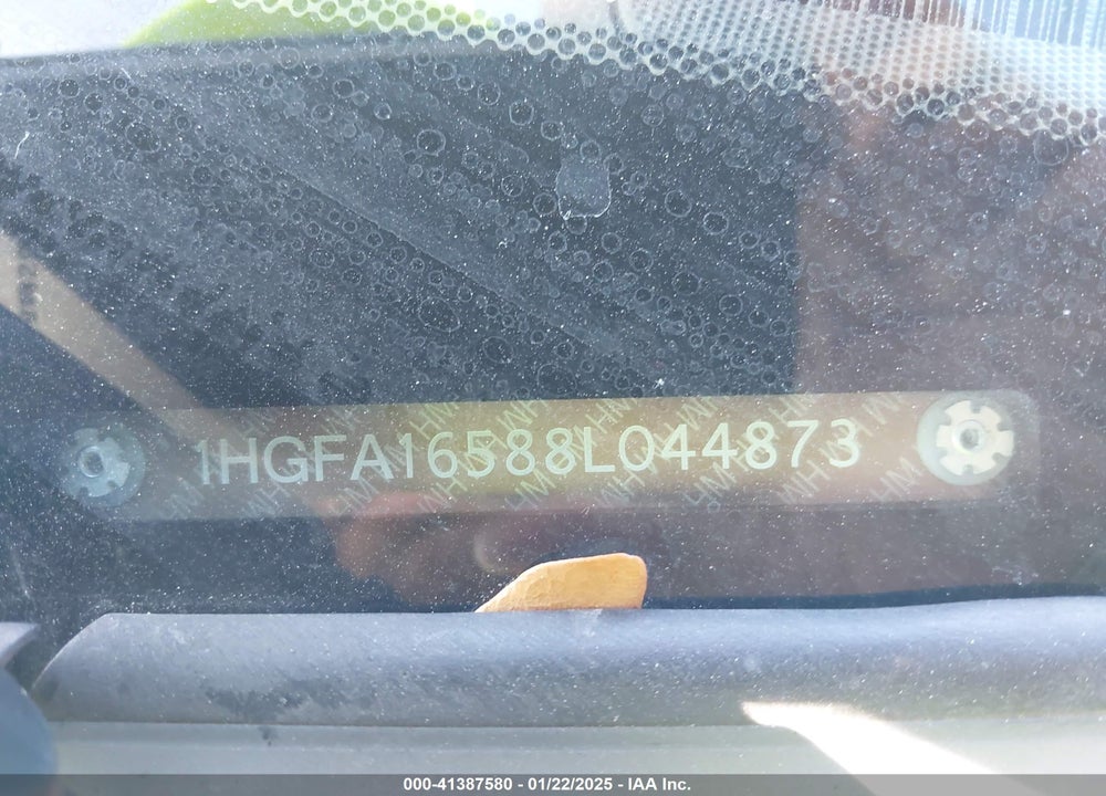 2008 HONDA CIVIC VIN: 1HGFA16588L044873