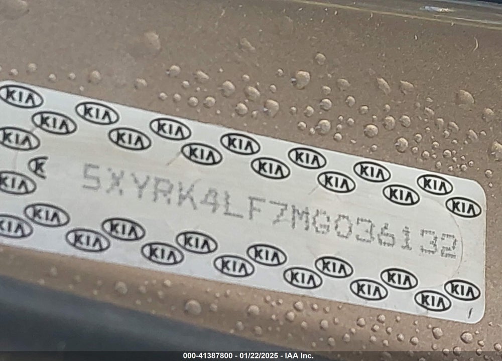 2021 KIA SORENTO SX VIN: 5XYRK4LF7MG036132