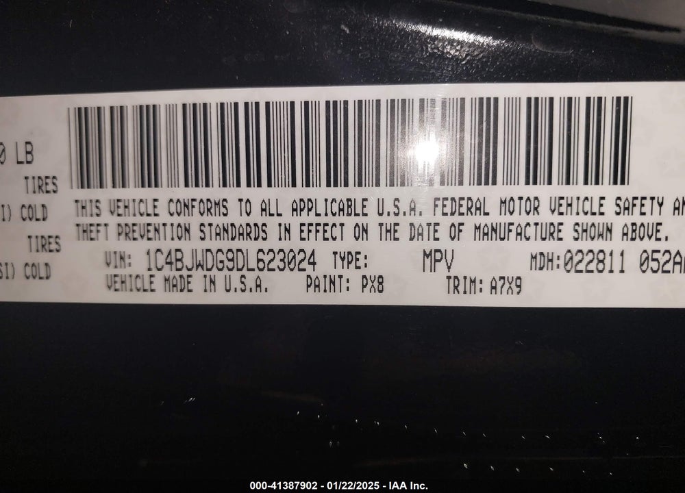 2013 JEEP WRANGLER UNLIMITED SPORT VIN: 1C4BJWDG9DL623024