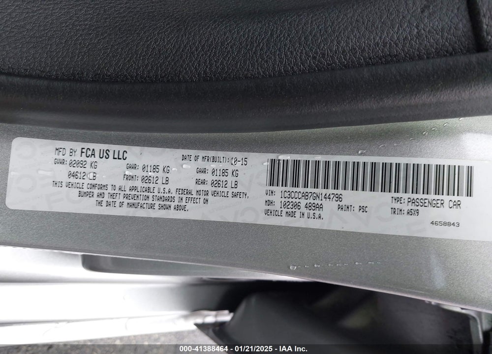 2016 CHRYSLER 200 LIMITED VIN: 1C3CCCAB7GN144796