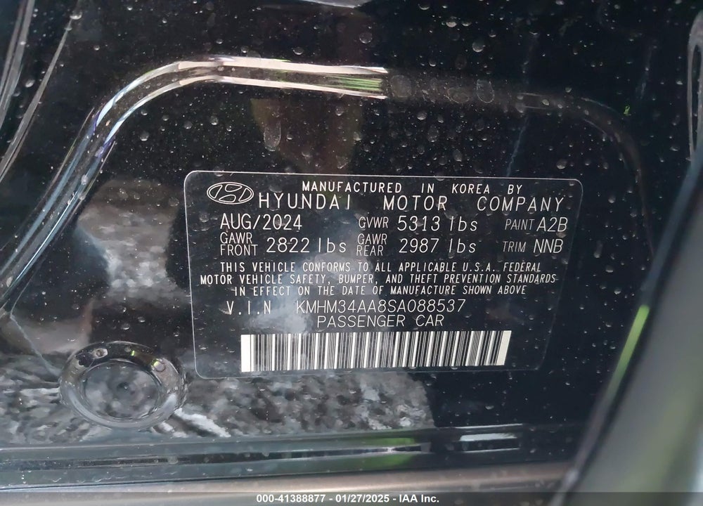 2025 HYUNDAI IONIQ 6 SEL VIN: KMHM34AA8SA088537