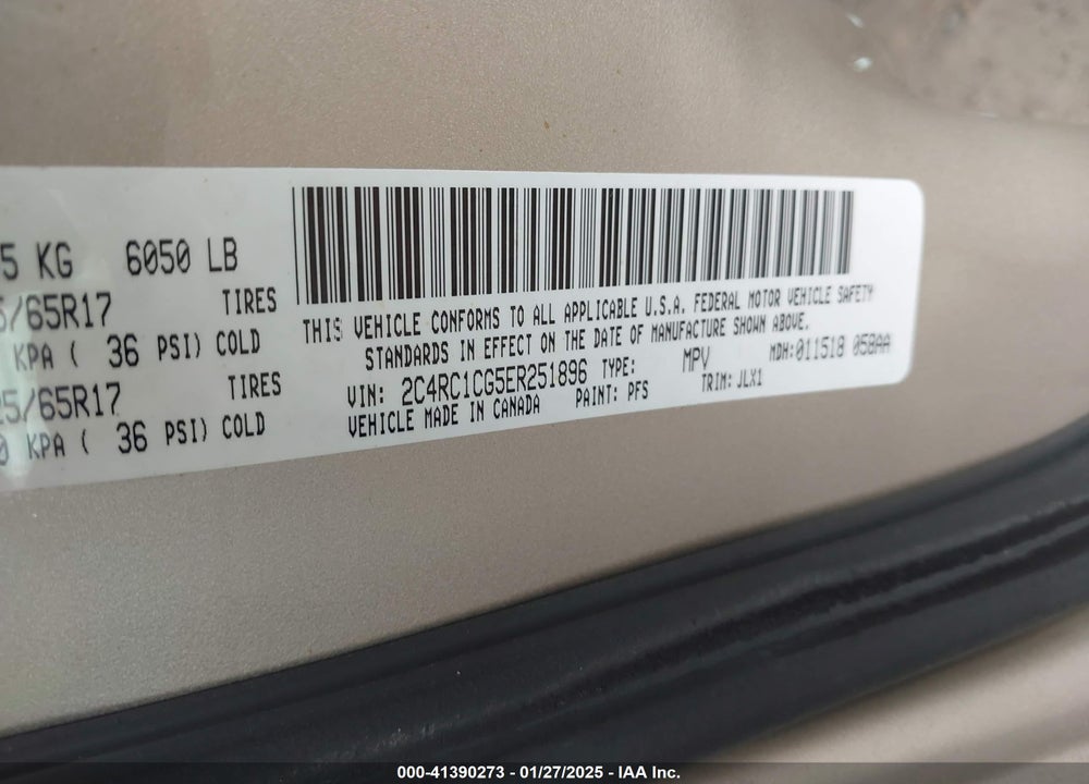 2014 CHRYSLER TOWN & COUNTRY TOURING-L 30TH ANNIVERSARY VIN: 2C4RC1CG5ER251896