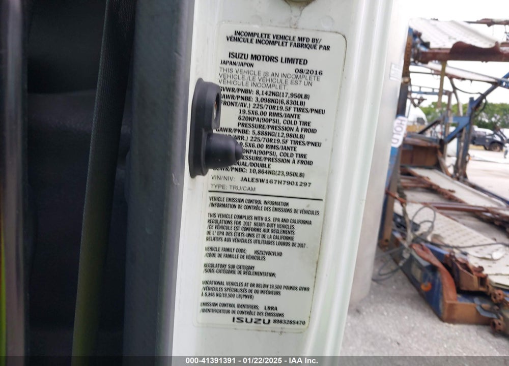 2017 ISUZU NQR DSL REG AT VIN: JALE5W167H7901297