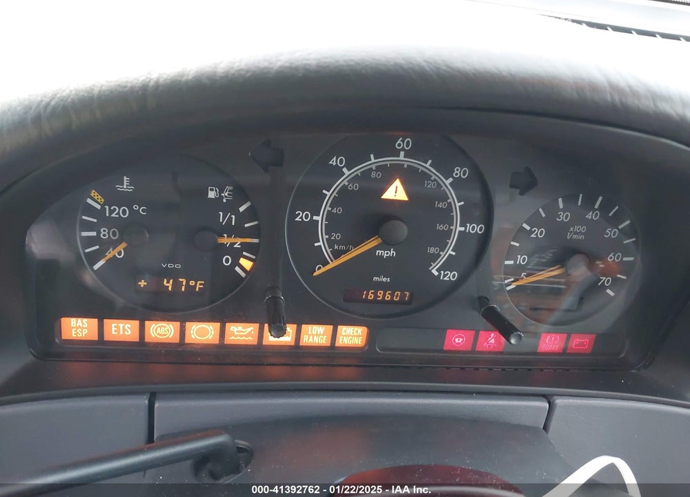 1999 MERCEDES-BENZ ML 430 VIN: 4JGAB72E5XA124782