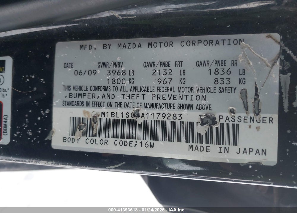 2010 MAZDA 3 VIN: JM1BL1SG4A1179283