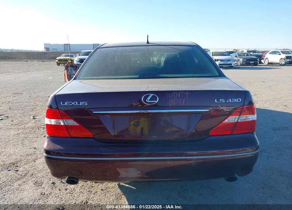 2006 LEXUS LS 430 VIN: JTHBN36F365033608