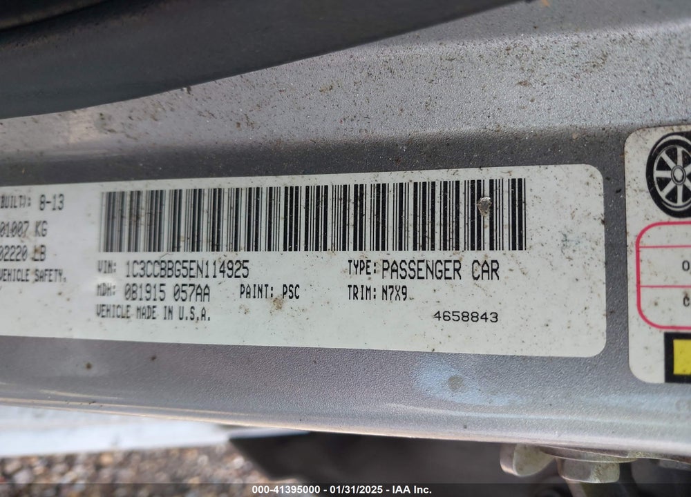 2014 CHRYSLER 200 VIN: 1C3CCBBG5EN114925
