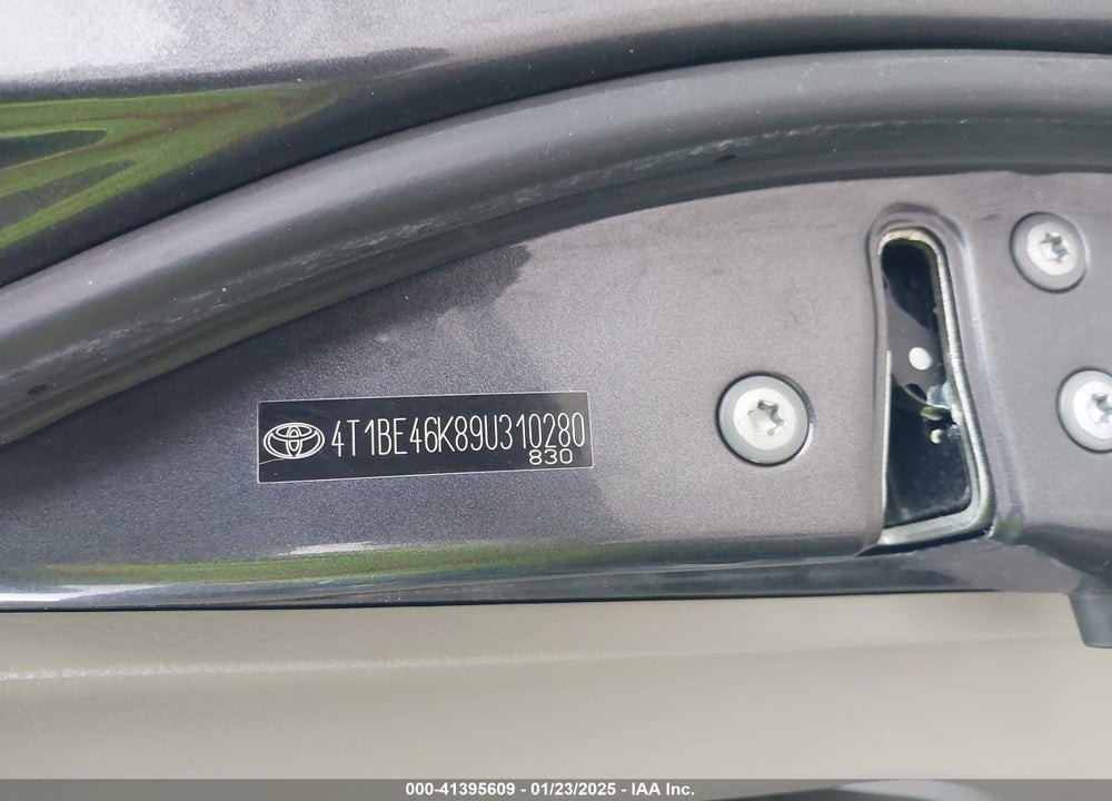 2009 TOYOTA CAMRY LE VIN: 4T1BE46K89U310280