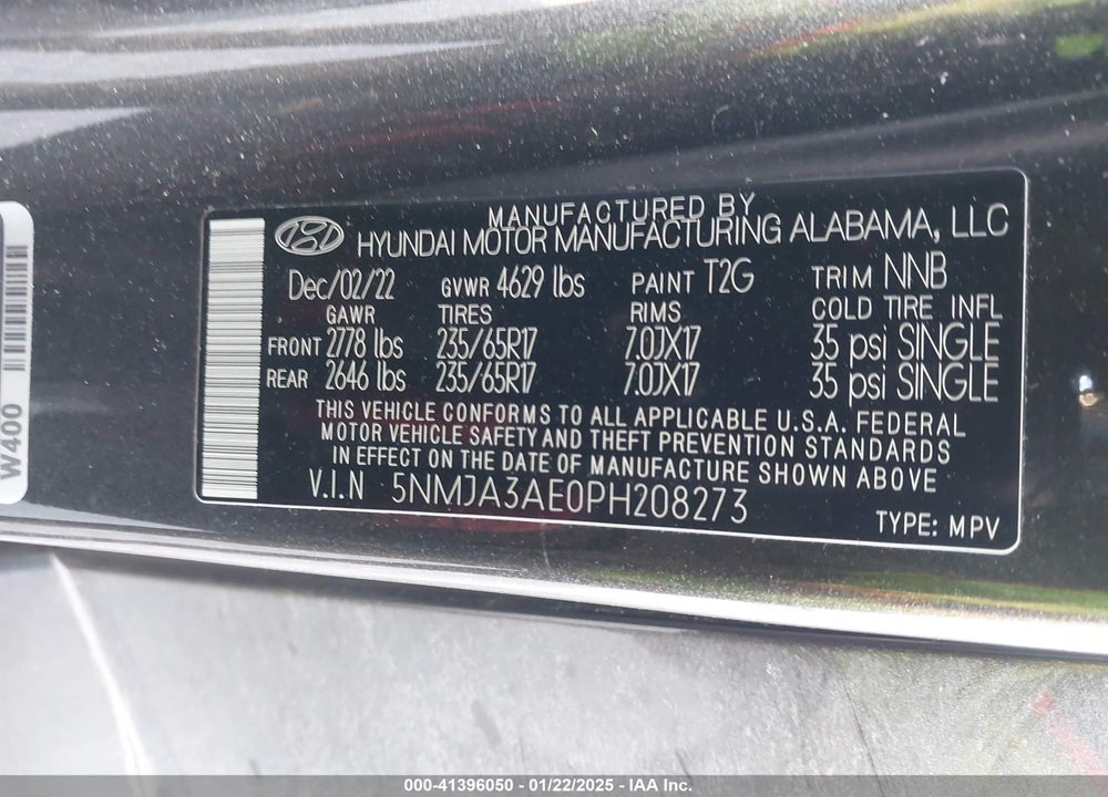 2023 HYUNDAI TUCSON SE VIN: 5NMJA3AE0PH208273