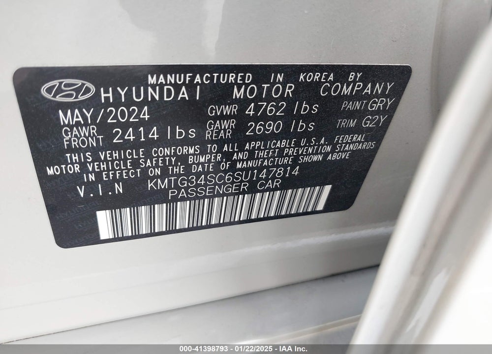2025 GENESIS G70 VIN: KMTG34SC6SU147814